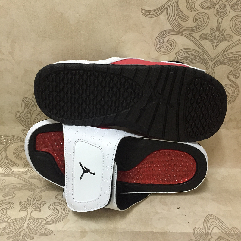 Men Air Jordan Hydro 13 White Black Red Shoes