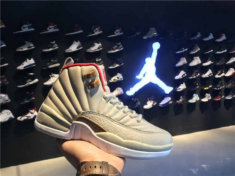 Men Jordan 12 High 20th White Red Shoes - Click Image to Close
