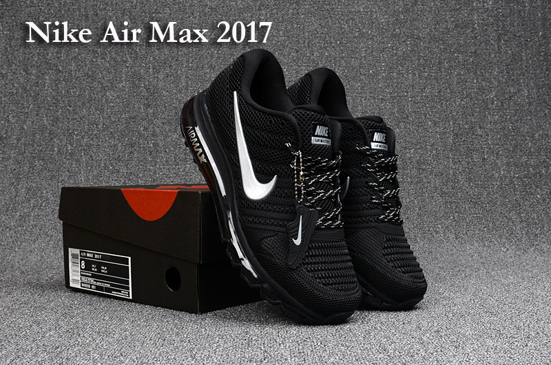 Men Air Max 2017 Black Silver Running Shoes