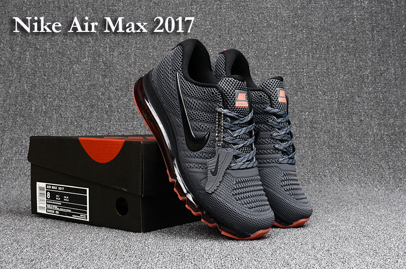 Men Air Max 2017 Grey Red Running Shoes - Click Image to Close