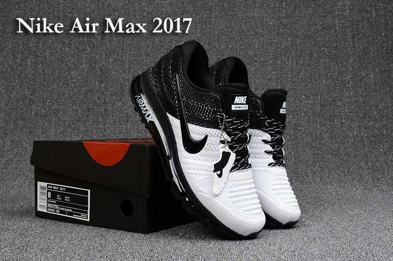 Men Air Max 2017 White Black Running Shoes