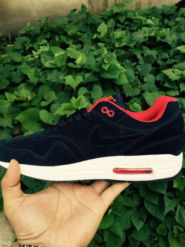 Men LAB Air Max 1 Deluxe Black Red Shoes