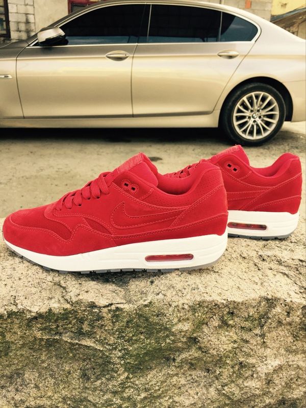 Men LAB Air Max 1 Deluxe Red White Shoes
