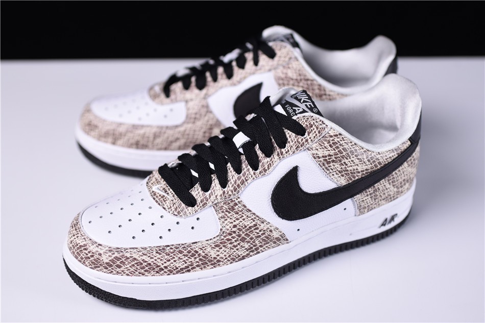 Mens Nike Air Force 1 Low Cocoa Snake True White Black Cocoa