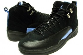 Michael Jordan 12 Retro Black University Blue Metallic Silver Shoes - Click Image to Close