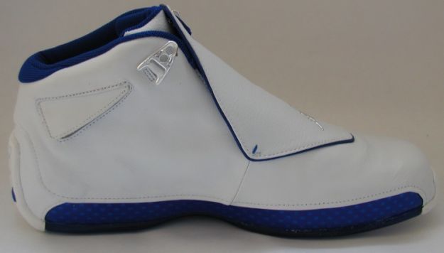 Michael Jordan 18 OG White Metallic Silver Sport Royal Shoes