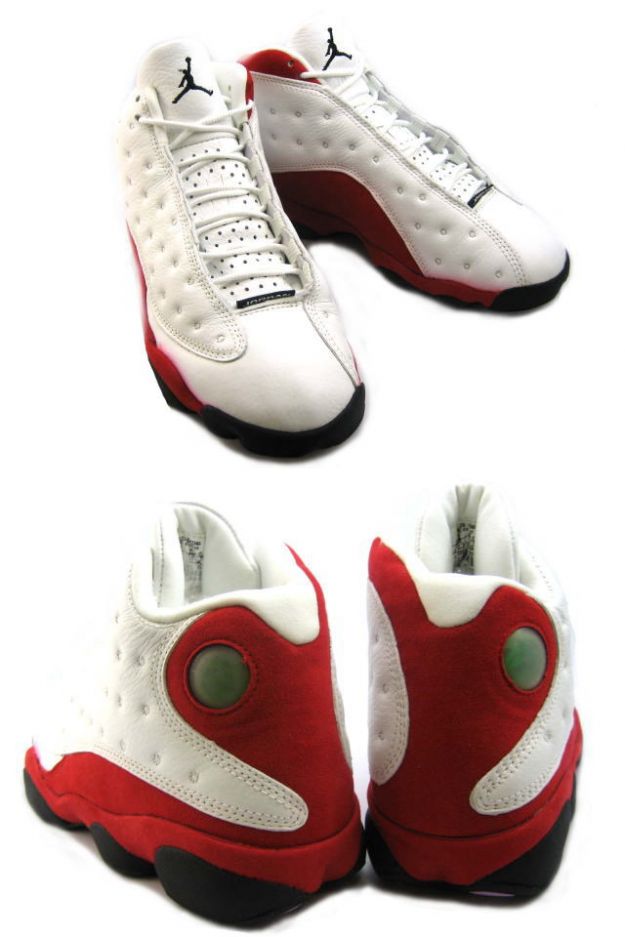 Michael Jordna 13 og White Black True Red Pearl Grey Shoes - Click Image to Close