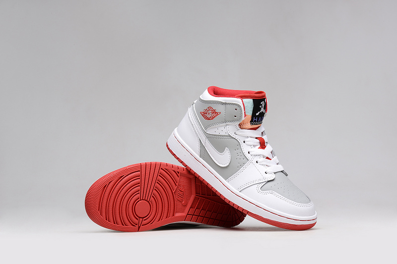 New Air Jordan 1 Bugs Bunny White Grey Red Women Shoes - Click Image to Close
