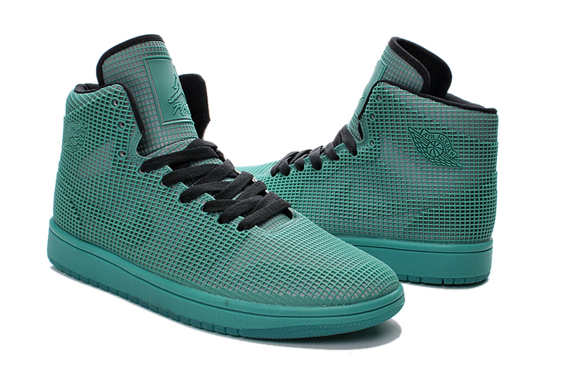 New Air Jordan 1 Fluorscent Green Black Women's Shoes - Click Image to Close