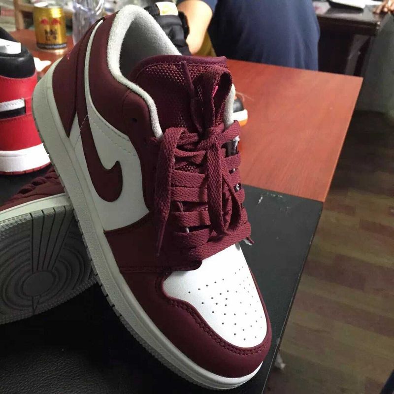 New Air Jordan 1 Low Wine Red White Shoes