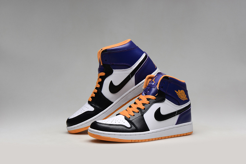 New Air Jordan 1 Retro White Blue Orange Shoes