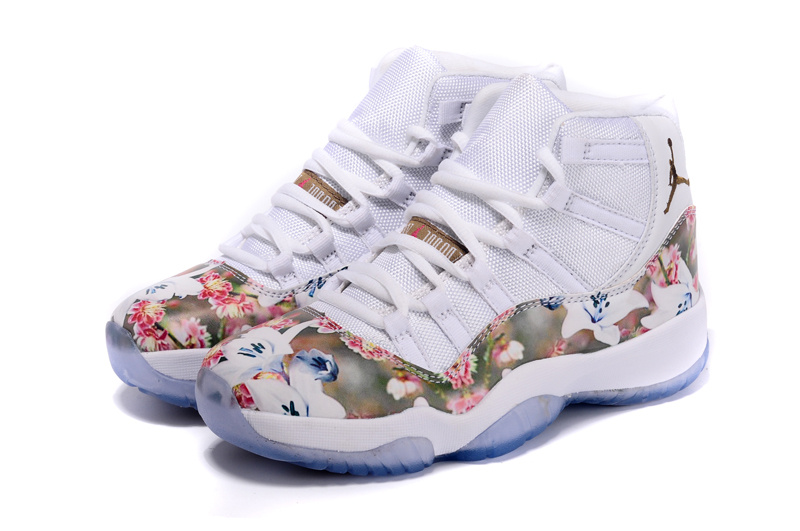 New Air Jordan 11 Scrawl White Coffe Pink Shoes For Women - Click Image to Close