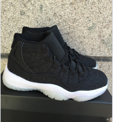 New Air Jordan 11 Wool Black White Shoes For Women