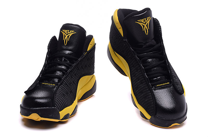New Air Jordan 13 Neggets Carmelo Anthony Black Yellow Shoes - Click Image to Close