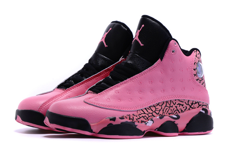 New Air Jordan 13 Pink Leopard Print Black Shoes For Women