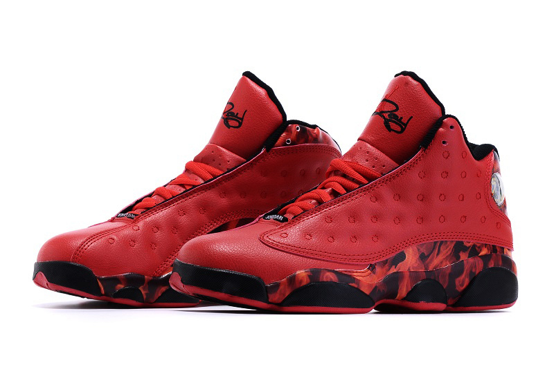 New Air Jordan 13 Ray Allen Heat Red Black Shoes - Click Image to Close