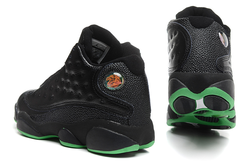 New Air Jordan 13 Retro Black Green Sole Shoes