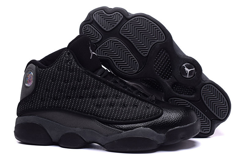 New Air Jordan 13 Retro Mesh All Black Shoes