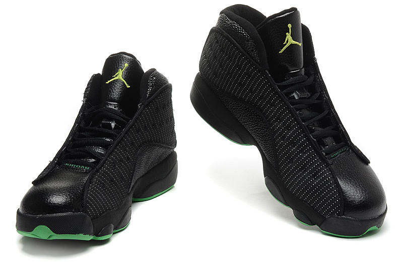 New Air Jordan 13 Retro Mesh Vamp Black Green Sole Shoes
