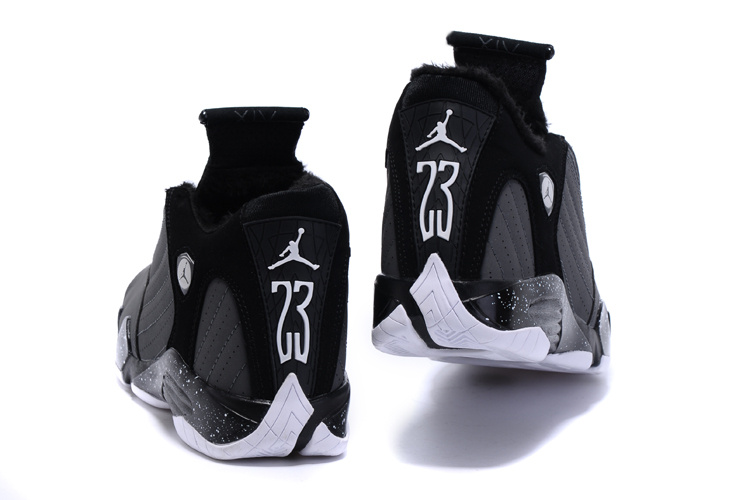 New Air Jordan 14 Wool Black Grey Women Shoes