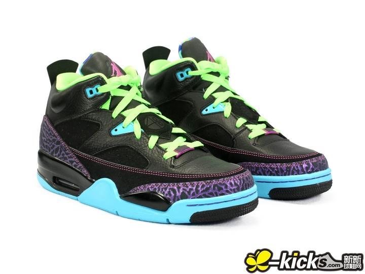 New Air Jordan 4 Retro Lover Black Purple Green Blue Shoes