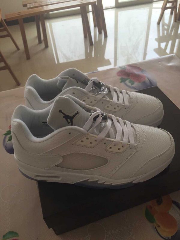 New Air Jordan 5 Low All White Shoes