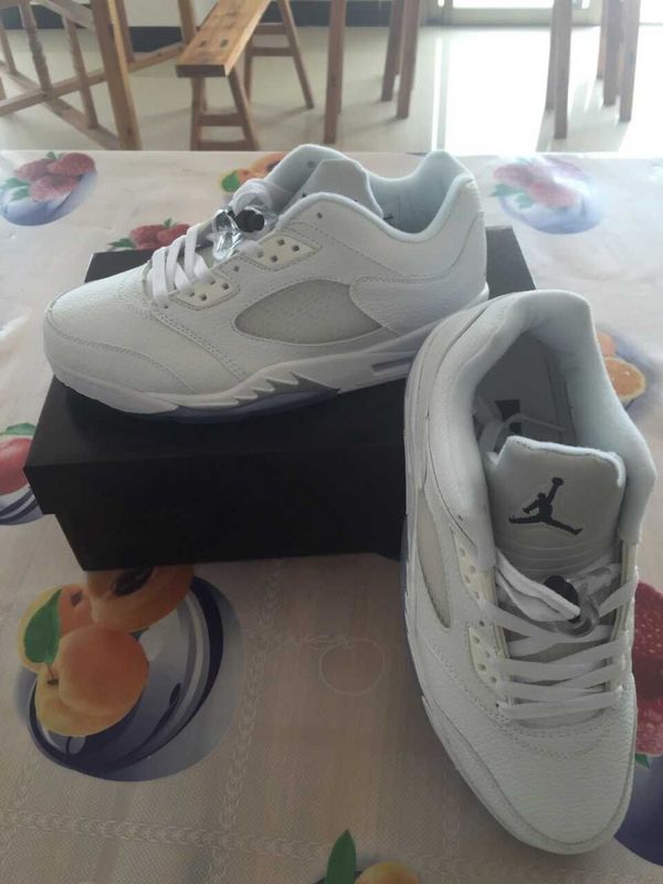 New Air Jordan 5 Low All White Shoes - Click Image to Close