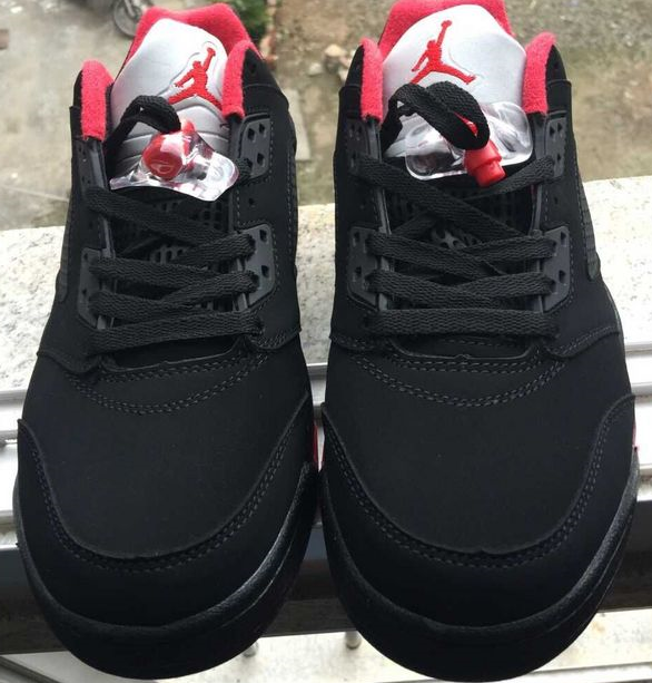 New Air Jordan 5 Low Black Red Shoes - Click Image to Close