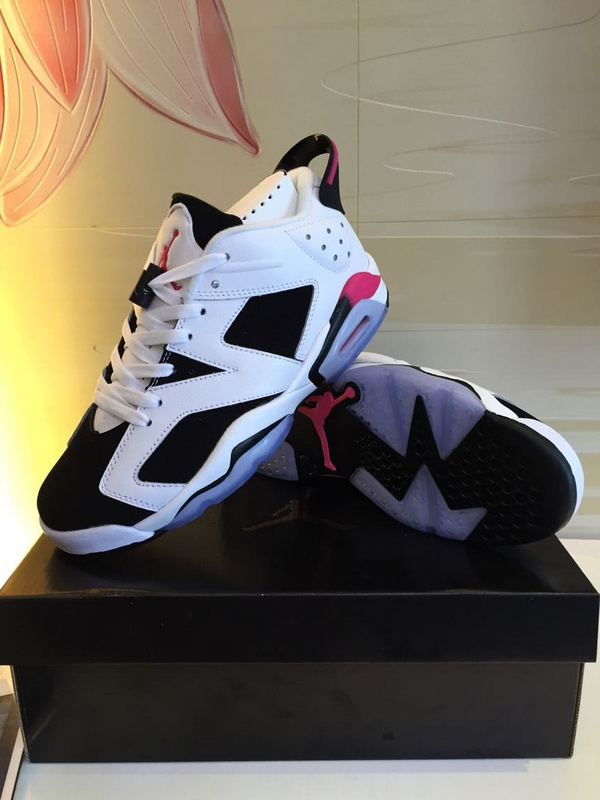 New Air Jordan 6 Low Top White Black Red Lover Shoes - Click Image to Close