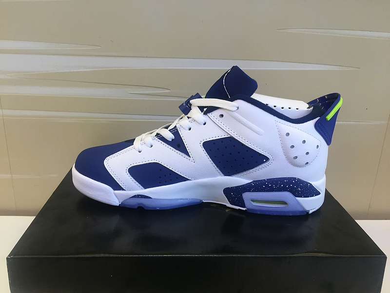 New Air Jordan 6 Low Top White Blue Lover Shoes - Click Image to Close