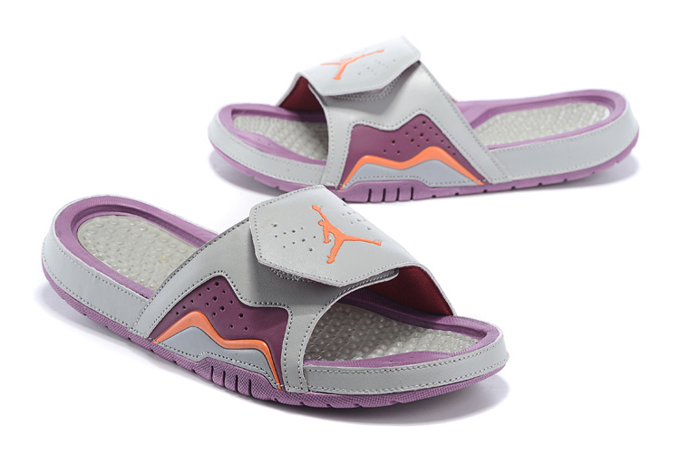 New Air Jordan 7 Hydro Grey Purple Orange Sandal