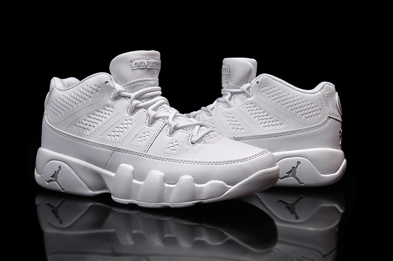 New Air Jordan 9 Low All White Shoes