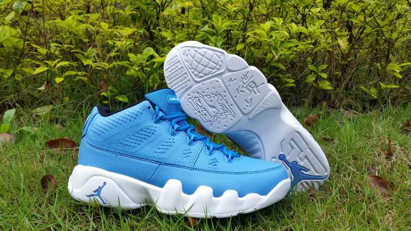New Air Jordan 9 Low North Carolina Blue White Shoes