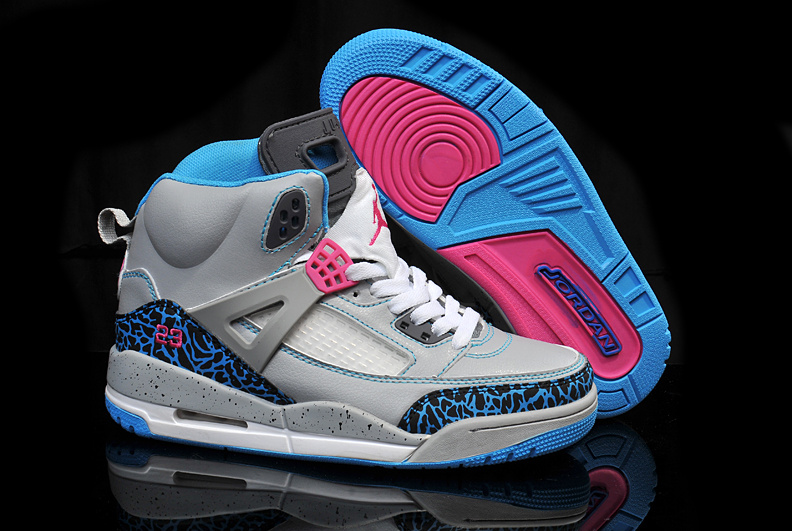 New Arrival Womens Air Jordan 3.5 Grey Blue Pink Shoes - Click Image to Close