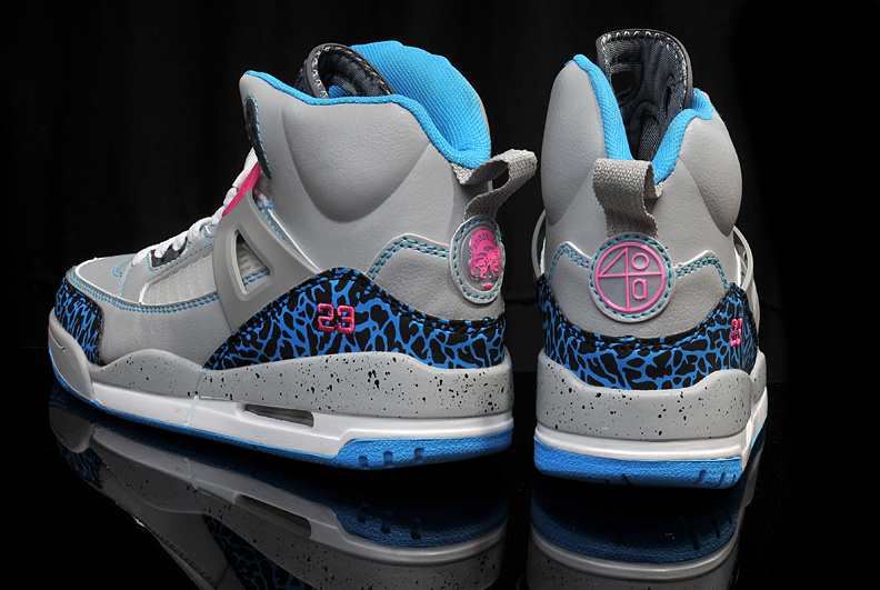 New Arrival Womens Air Jordan 3.5 Grey Blue Pink Shoes - Click Image to Close