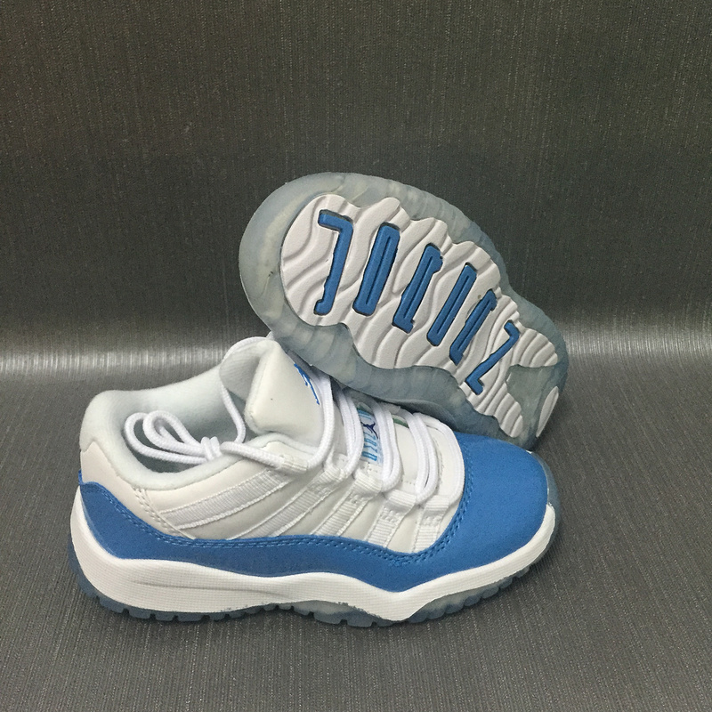 New Kids Air Jordan 11 White Blue Shoes