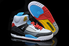 New Kids Air Jordan Spizike Grey Black Red Blue Shoes - Click Image to Close