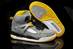 New Kids Air Jordan Spizike Grey Yellow Shoes