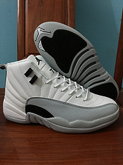 New Men Air Jordan 12 White Grey Shoes