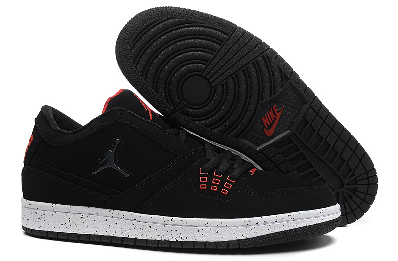 2015 Air Jordan 1 Flight Low Black Red Shoes