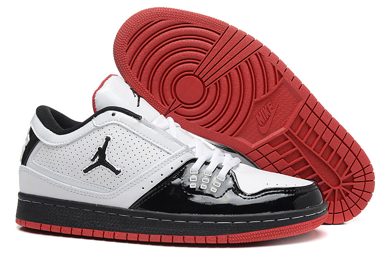 2015 Air Jordan 1 Flight Low White Black Red Shoes