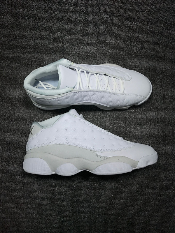 New Men Jordan 13 Low White Grey Shoes