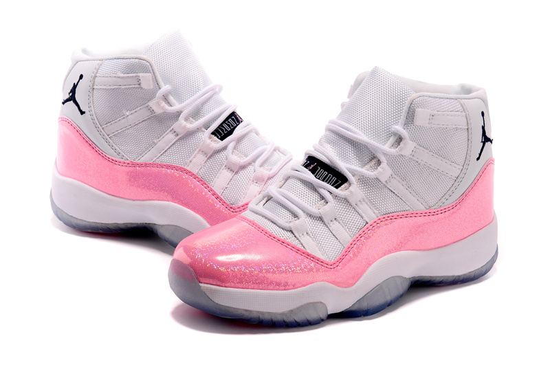 New Women Air Jordan 11 Colorful White Pink Shoes - Click Image to Close