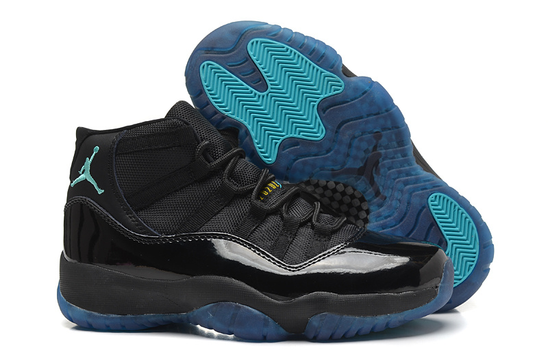 New Womens Air Jordan 11 Retro Black Blue Shoes