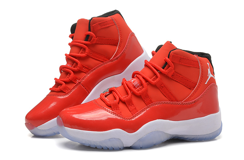New Womens Air Jordan 11 Toro Red White Shoes - Click Image to Close