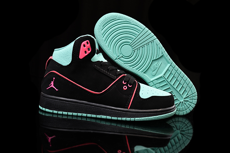 Air Jordan 1 Flight 2 Black Pink Green For Women