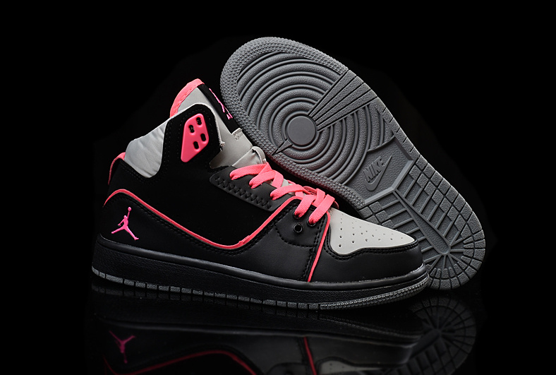 Air Jordan 1 Flight 2 Black Pink Grey For Women