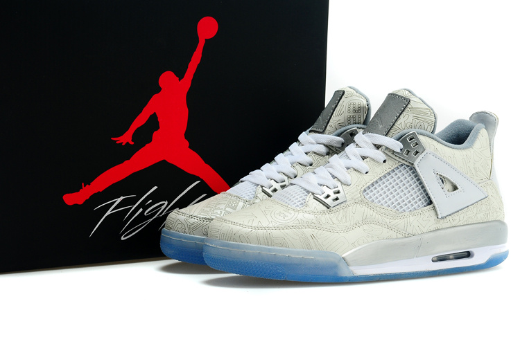 Air Jordan 4 Laser White Blue Shoes