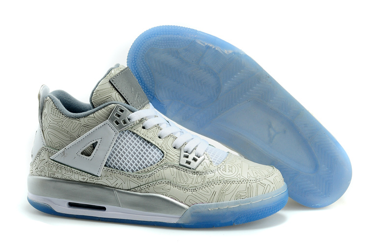 Air Jordan 4 Laser White Blue Shoes - Click Image to Close