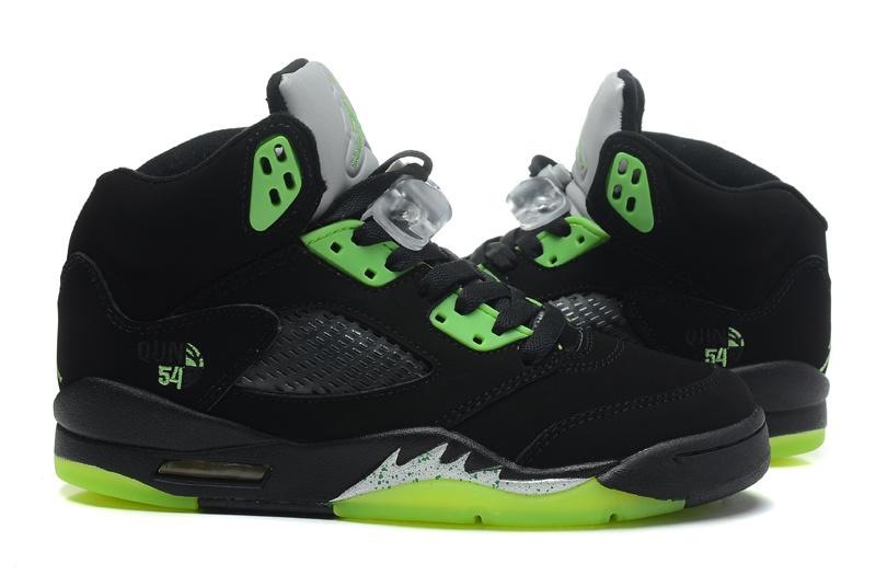 Air Jordan 5 Retro Black Green Shoes - Click Image to Close